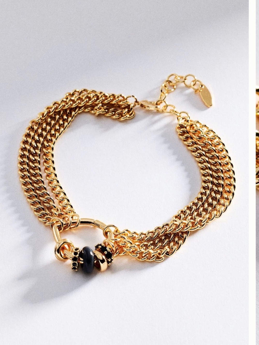 Anthropologie layered Chain O-Ring Bracelet